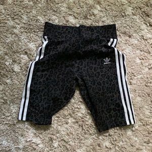 Size M adidas leopard biker shorts